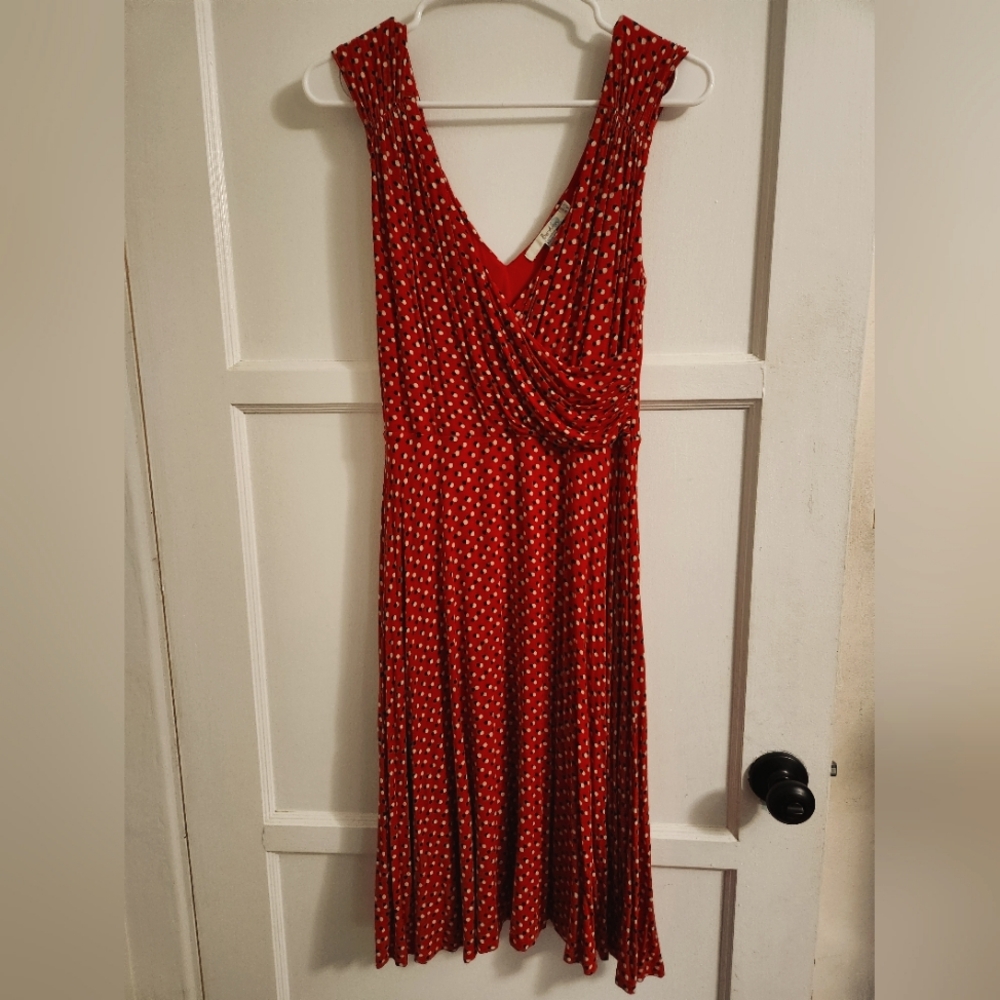 Boden Fun Red Polka Dot Dress
